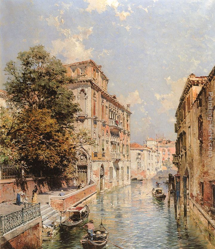 A View in Venice, Rio S. Marina painting - Franz Richard Unterberger A View in Venice, Rio S. Marina art painting
